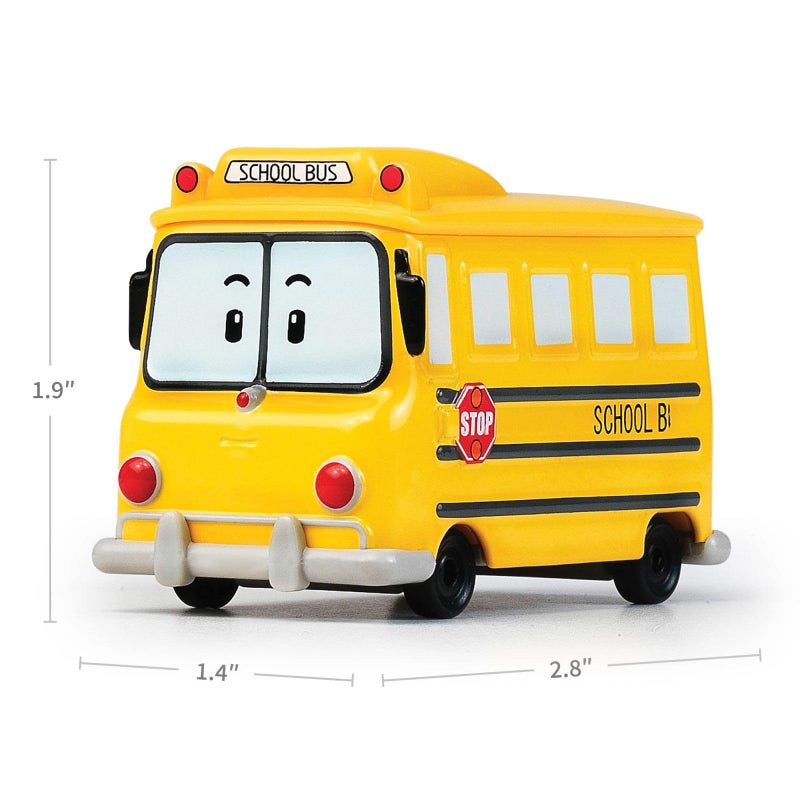 روبوكار بولي Robocar Poli Schoolb DIE-CAST لعبة معدنية سيارات حافلة مدرسية ألعاب نموذج صغير لعبة سيارة دييكاست سيارة حفلة هدايا عيد ميلاد لعب للأطفال الصغار سن 1-5 بنين بنات - Image 3
